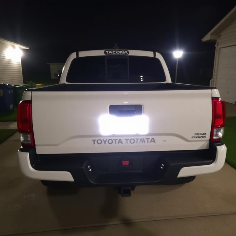 Flash photo review of a Toyota Tacoma TRD with a blown out license plate
